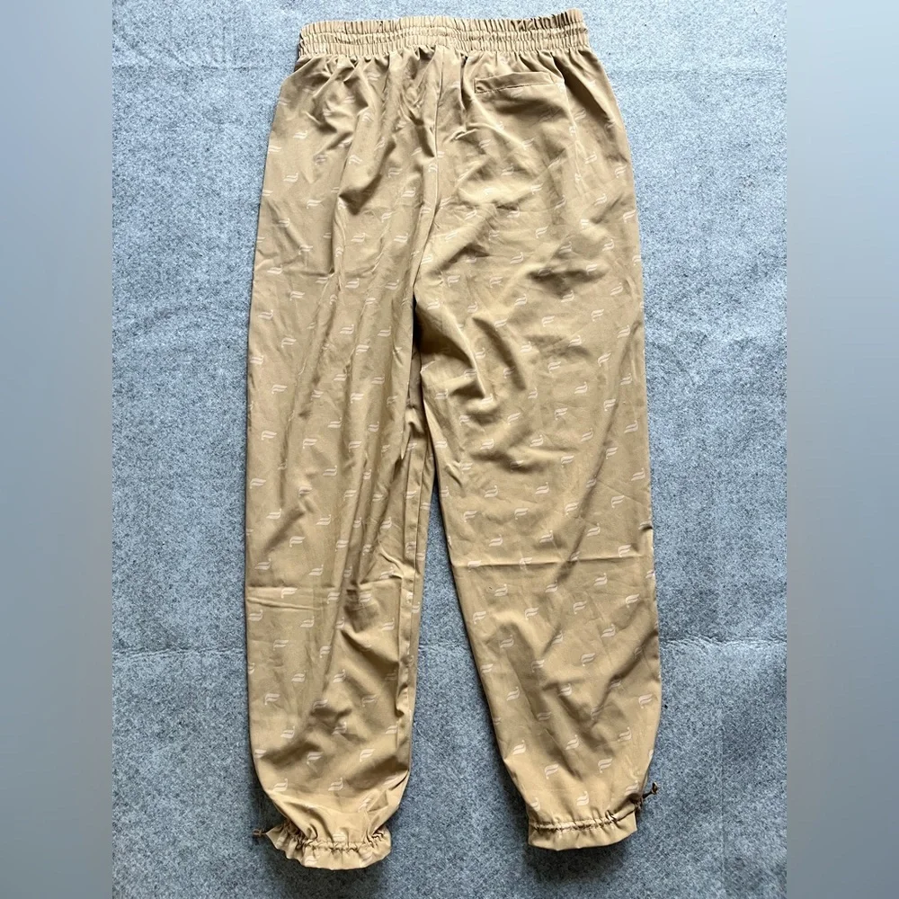 Fabletics Tan Iggy Logo Print Jogger‎ Pants Size Medium Athleisure